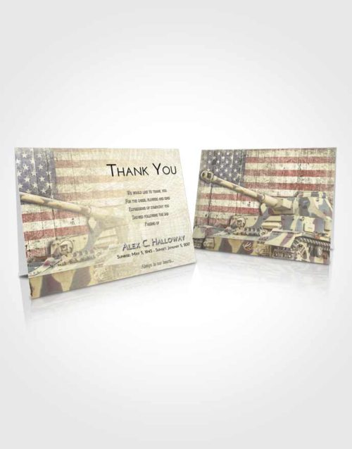 Funeral Thank You Card Template At Dusk Soldier on Duty