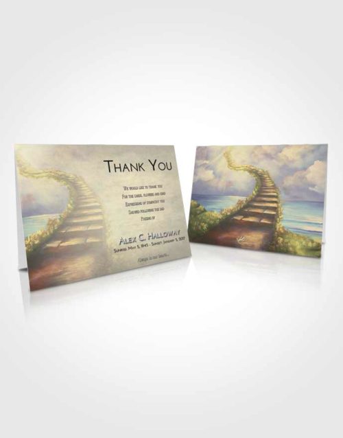 Funeral Thank You Card Template At Dusk Stairway Above