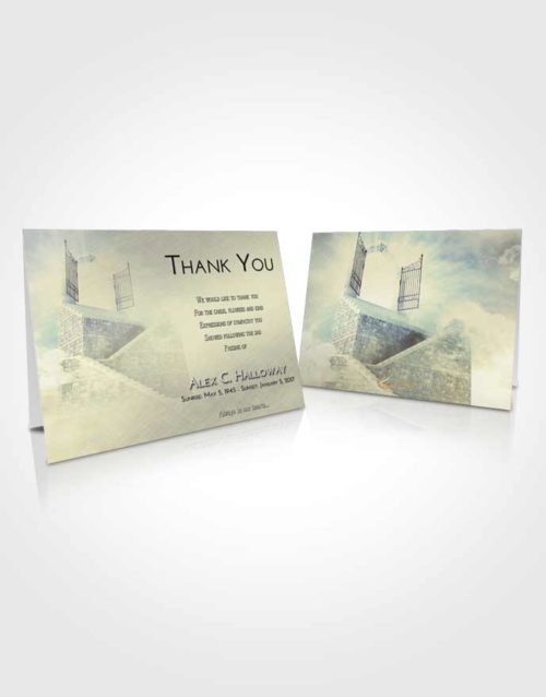 Funeral Thank You Card Template At Dusk Stairway to the Gates of Heaven