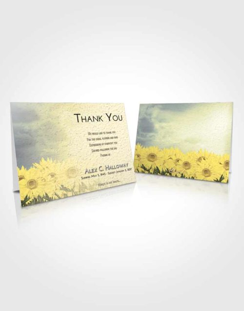 Funeral Thank You Card Template At Dusk Sunflower Bliss