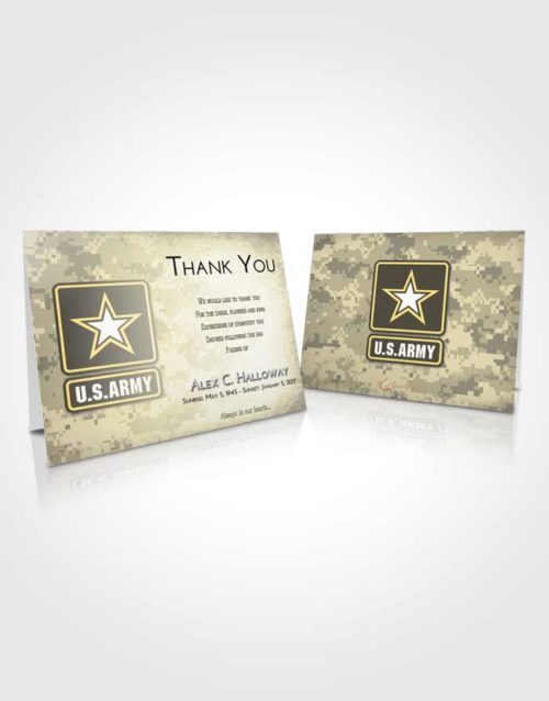 Funeral Thank You Card Template At Dusk United States Army