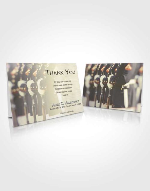 Funeral Thank You Card Template At Dusk Veterans Goodbye