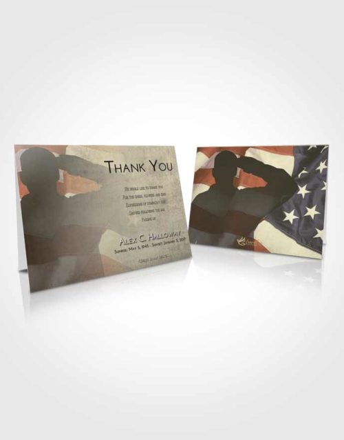Funeral Thank You Card Template At Dusk Veterans Honor