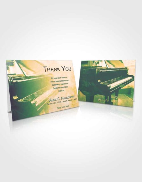 Funeral Thank You Card Template Emerald Grand Piano