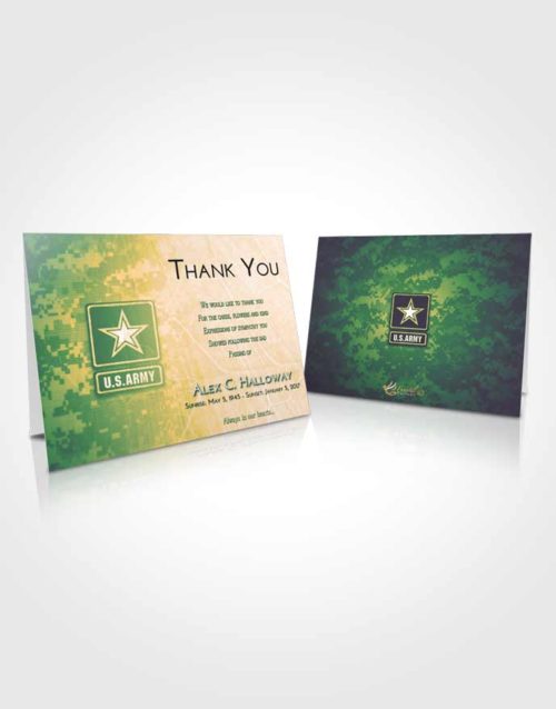 Funeral Thank You Card Template Emerald Serenity Army Duty