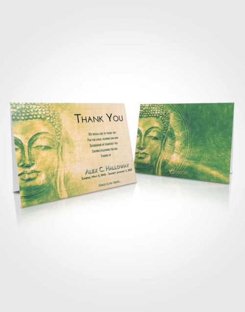 Funeral Thank You Card Template Emerald Serenity Buddha Praise