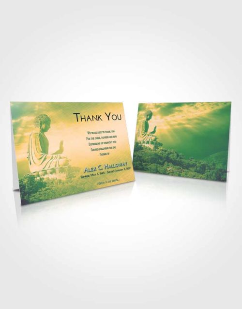 Funeral Thank You Card Template Emerald Serenity Buddha Surprise