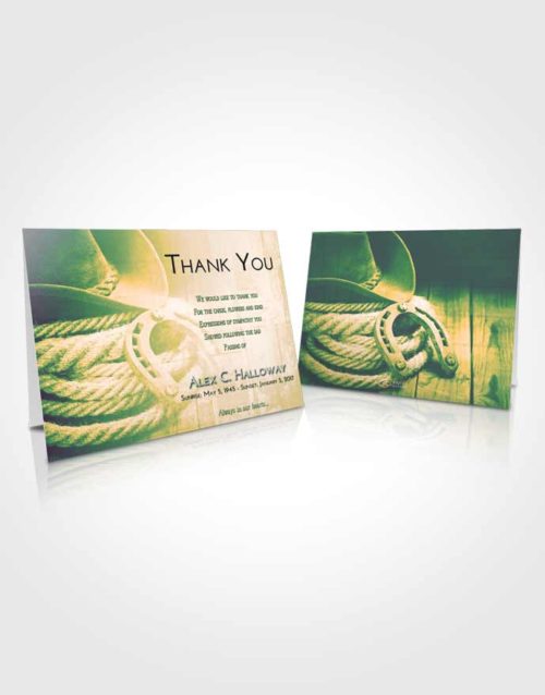 Funeral Thank You Card Template Emerald Serenity Cowboy Divinity
