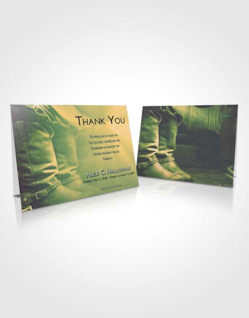 Funeral Thank You Card Template Emerald Serenity Cowboy Love