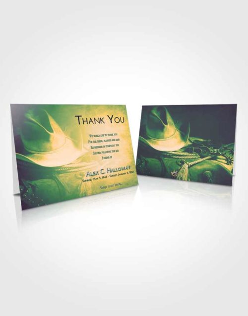 Funeral Thank You Card Template Emerald Serenity Cowboy Serenity