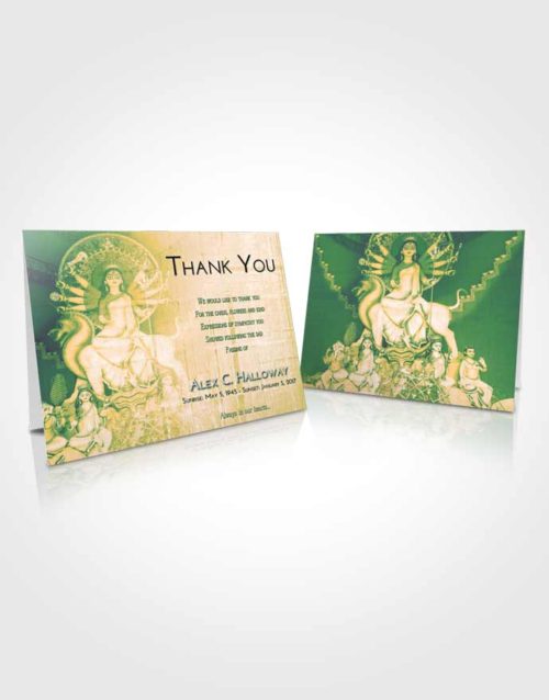 Funeral Thank You Card Template Emerald Serenity Durga Divinity