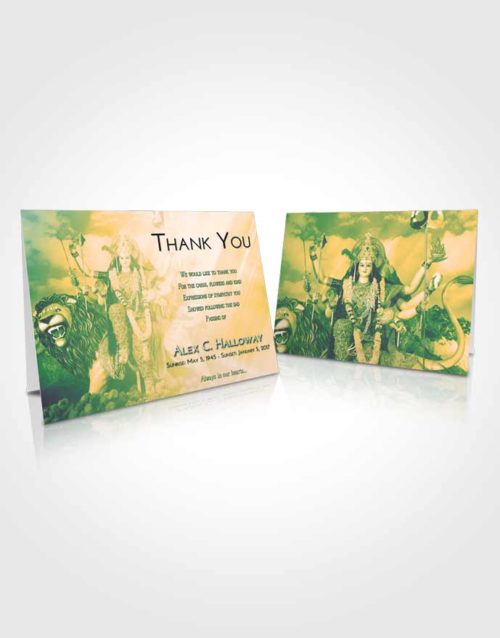 Funeral Thank You Card Template Emerald Serenity Durga Tranquility