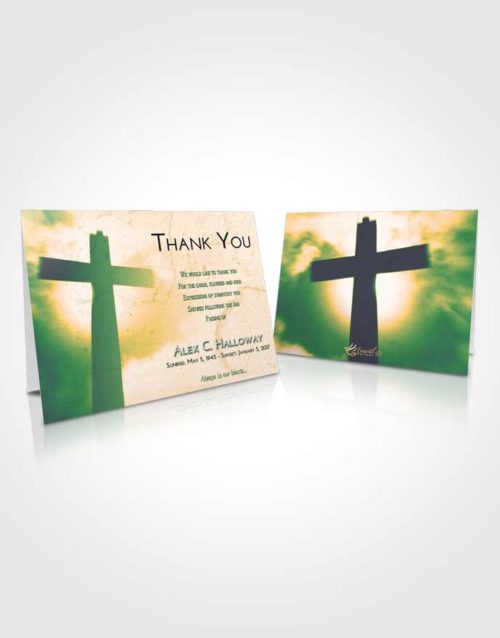 Funeral Thank You Card Template Emerald Serenity Faith in the Cross