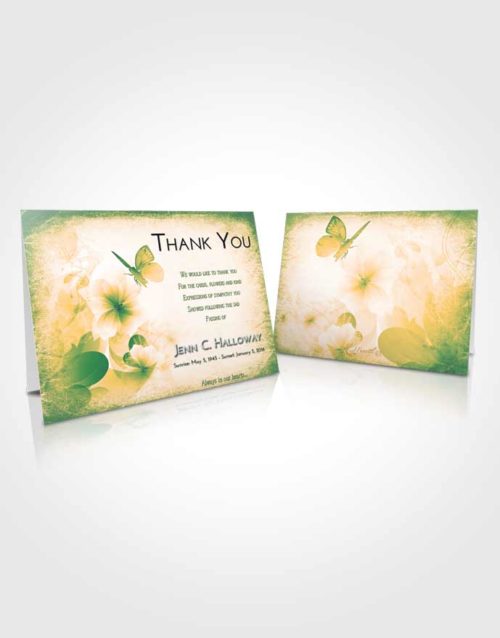 Funeral Thank You Card Template Emerald Serenity Floral Butterfly