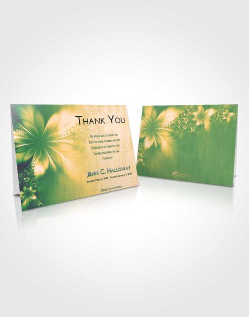 Funeral Thank You Card Template Emerald Serenity Floral Lust