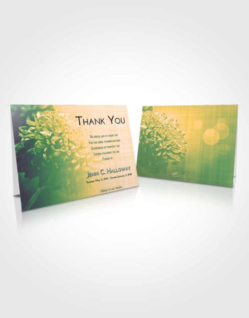 Funeral Thank You Card Template Emerald Serenity Floral Morning