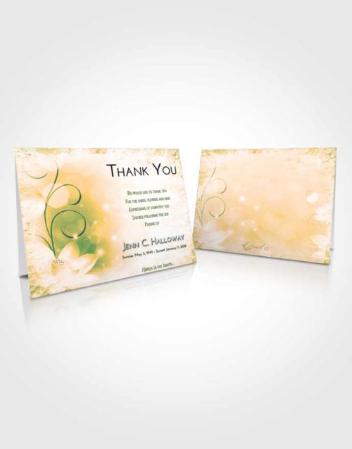 Funeral Thank You Card Template Emerald Serenity Floral Peace