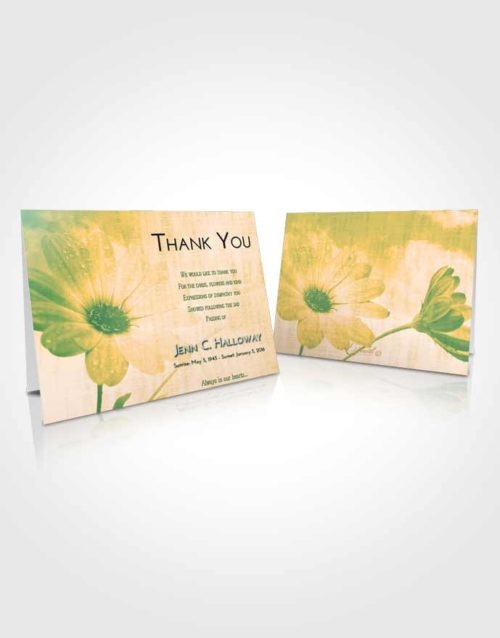 Funeral Thank You Card Template Emerald Serenity Floral Raindrops