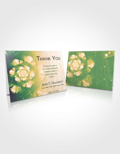 Funeral Thank You Card Template Emerald Serenity Floral Secret