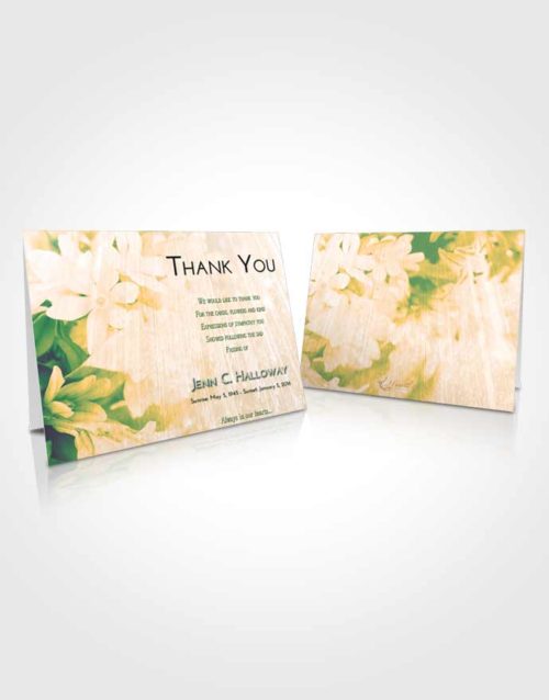 Funeral Thank You Card Template Emerald Serenity Floral Serenity
