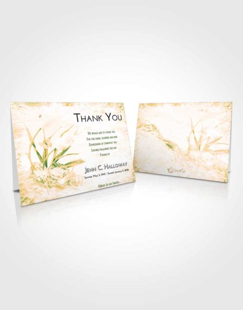 Funeral Thank You Card Template Emerald Serenity Floral Wave