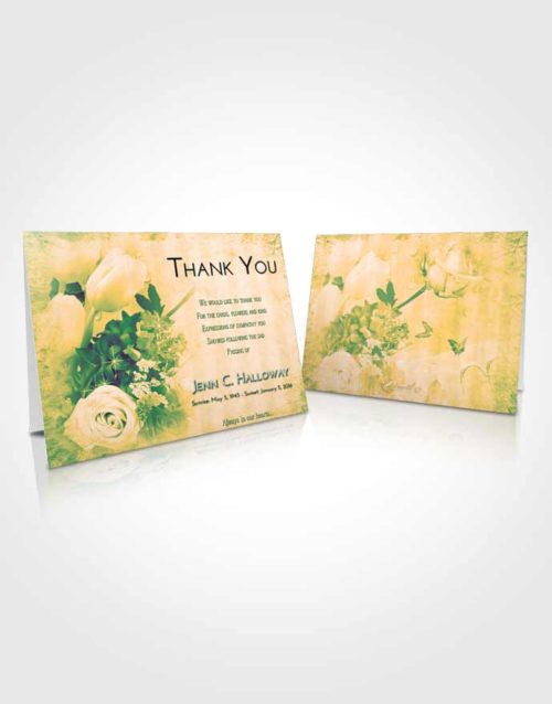 Funeral Thank You Card Template Emerald Serenity Floral Wonderland
