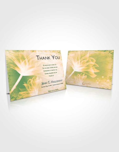 Funeral Thank You Card Template Emerald Serenity Flower Peace
