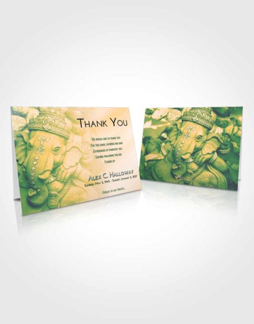 Funeral Thank You Card Template Emerald Serenity Ganesha Divinity