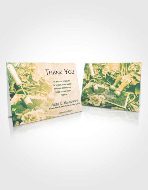 Funeral Thank You Card Template Emerald Serenity Gardening Memories