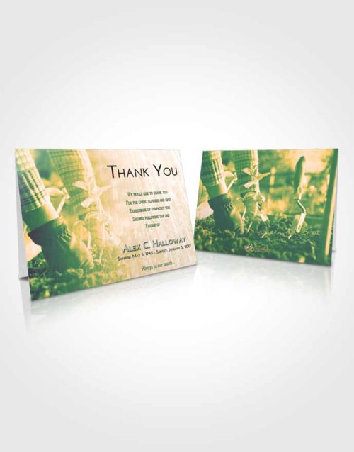 Funeral Thank You Card Template Emerald Serenity Gardening Star