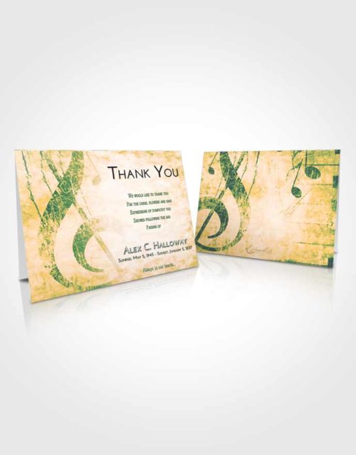 Funeral Thank You Card Template Emerald Serenity Harmonica