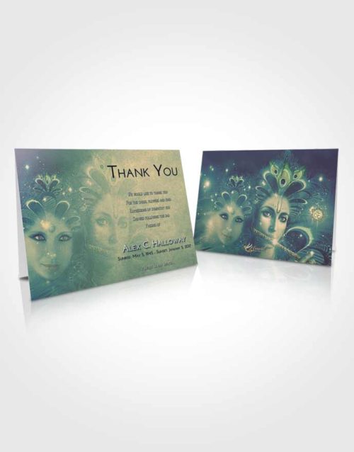 Funeral Thank You Card Template Emerald Serenity Hindu Desire