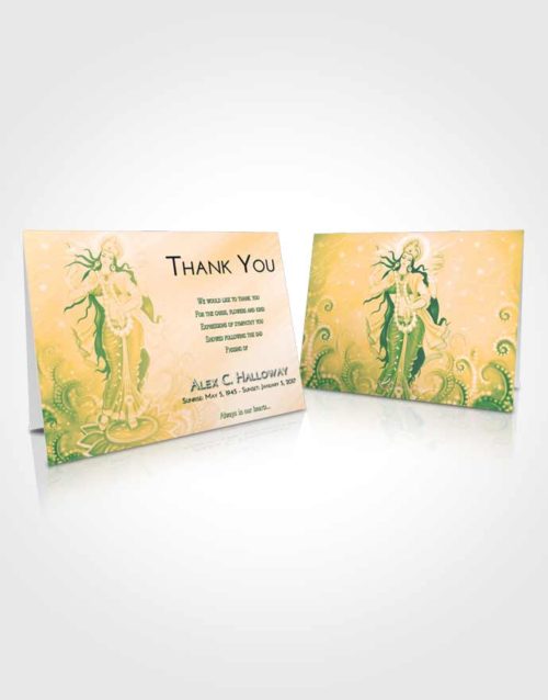 Funeral Thank You Card Template Emerald Serenity Lakshmi Divinity