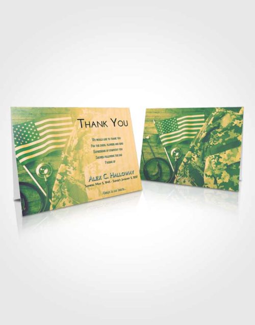 Funeral Thank You Card Template Emerald Serenity Military Medical