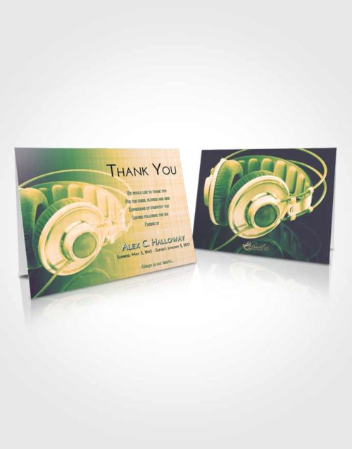 Funeral Thank You Card Template Emerald Serenity Music Alley