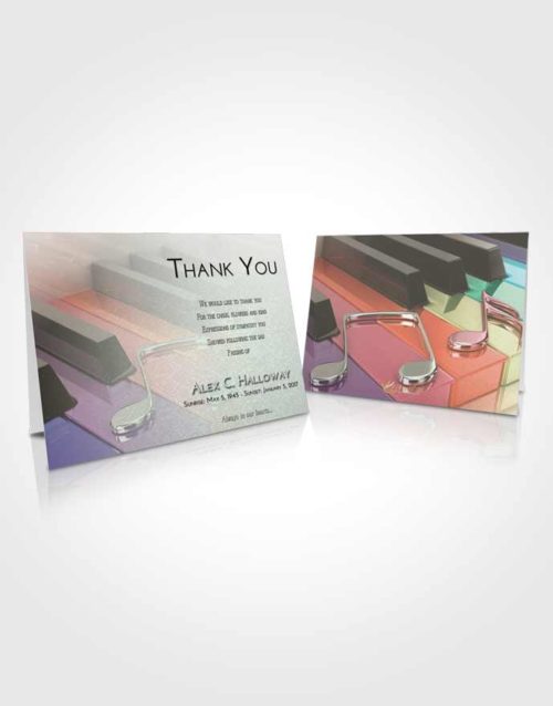 Funeral Thank You Card Template Emerald Serenity Piano Keys