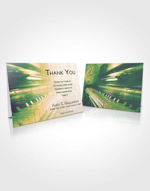 Funeral Thank You Card Template Emerald Serenity Piano Passion