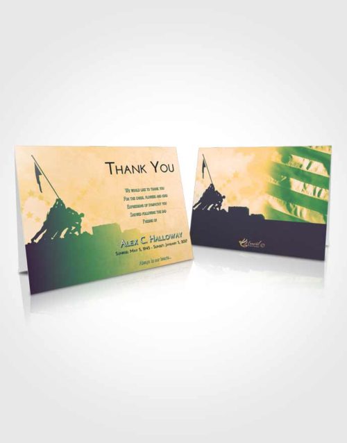 Funeral Thank You Card Template Emerald Serenity Proud Veteran