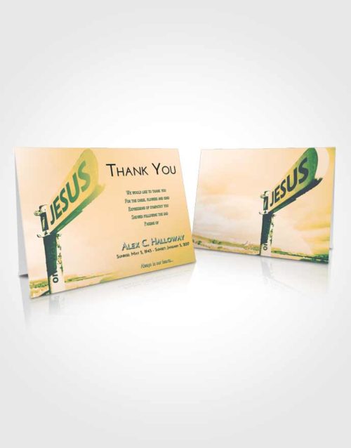Funeral Thank You Card Template Emerald Serenity Road to Jesus