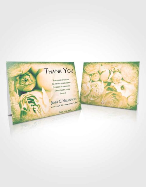 Funeral Thank You Card Template Emerald Serenity Rose Magic