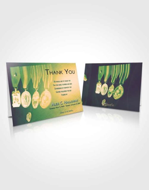 Funeral Thank You Card Template Emerald Serenity Service Reward
