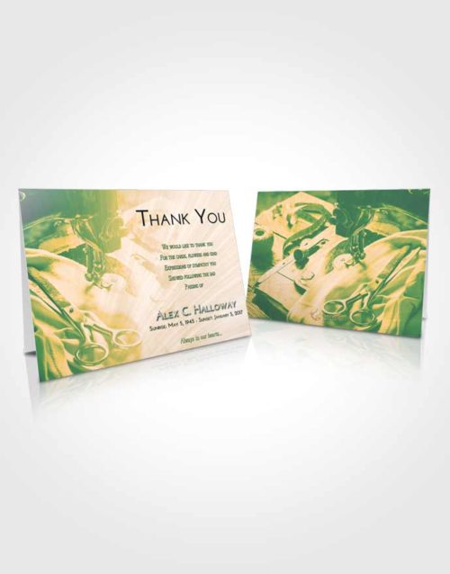 Funeral Thank You Card Template Emerald Serenity Sewing Love