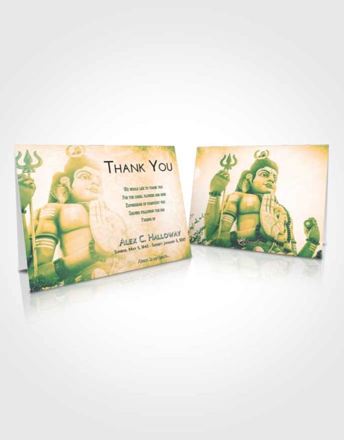 Funeral Thank You Card Template Emerald Serenity Shiva Divinity