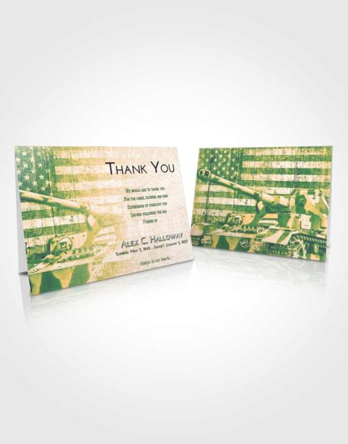 Funeral Thank You Card Template Emerald Serenity Soldier on Duty