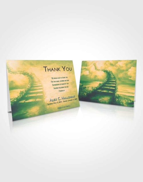 Funeral Thank You Card Template Emerald Serenity Stairway Above