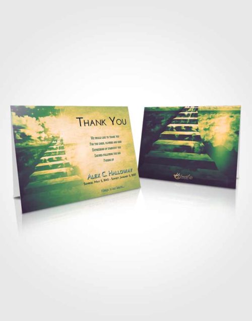 Funeral Thank You Card Template Emerald Serenity Stairway for the Soul