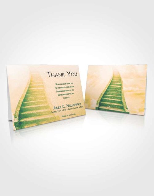 Funeral Thank You Card Template Emerald Serenity Stairway to Bliss