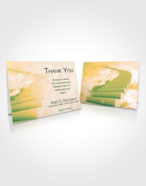Funeral Thank You Card Template Emerald Serenity Stairway to Divinity