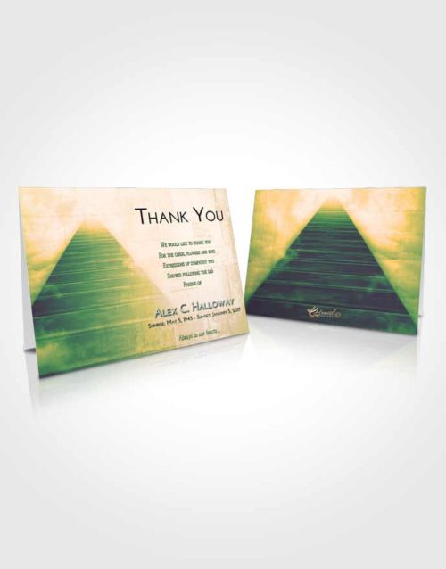 Funeral Thank You Card Template Emerald Serenity Stairway to Eternity