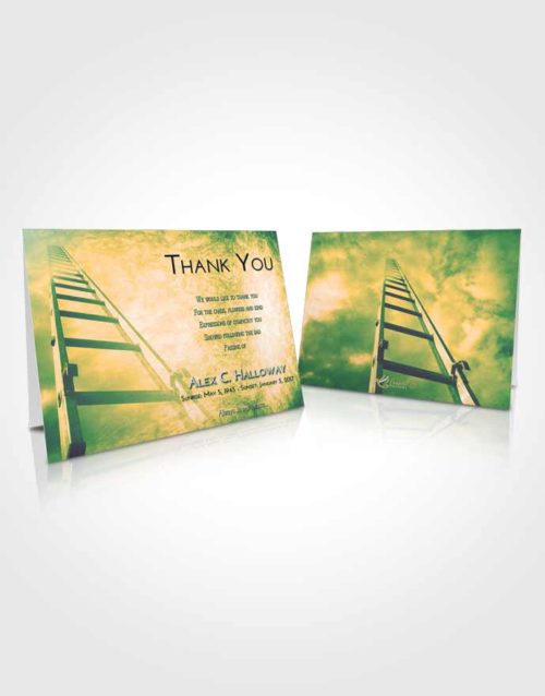 Funeral Thank You Card Template Emerald Serenity Stairway to Forever